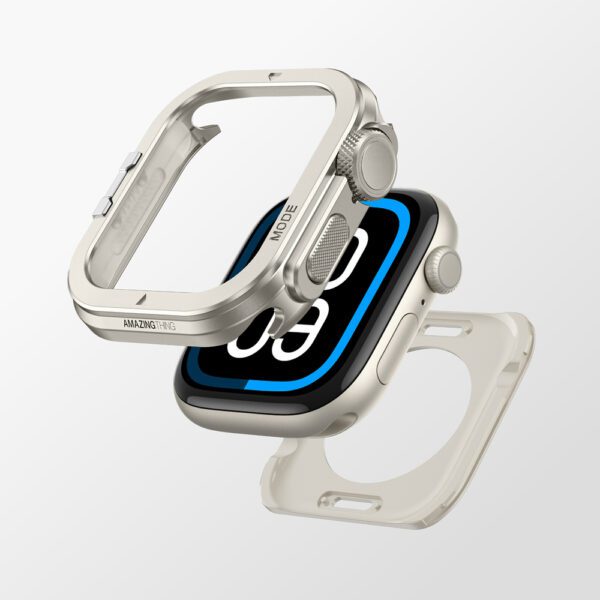 AmazingThing Titan Pro Metal Case for Apple Watch 11 46mm Aluminum - Titaniumeng