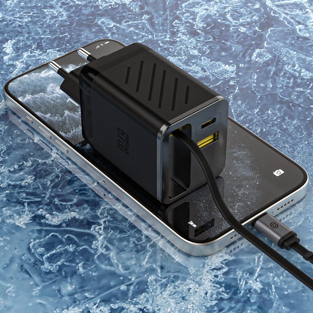 200622_8 Dudao A67EU GaN 67W Wall Charger with Built-in Retractable USB-C Power Delivery Quick Charge Cable - Blackeng