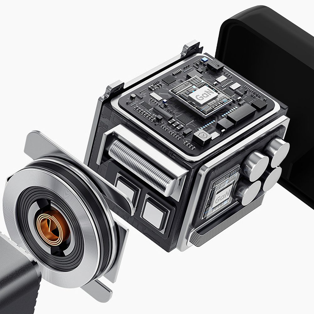 200622_9 Dudao A67EU GaN 67W Wall Charger with Built-in Retractable USB-C Power Delivery Quick Charge Cable - Blackeng