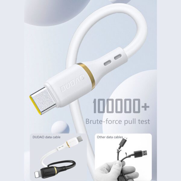 200623_2 Dudao L25C USB-C - USB-C Silicone Cable 60W 1m - Whiteeng