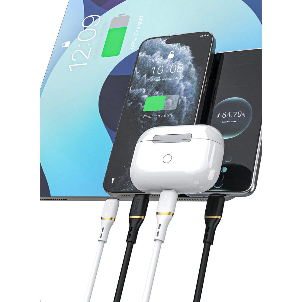 200623_6 Dudao L25C USB-C - USB-C Silicone Cable 60W 1m - Whiteeng