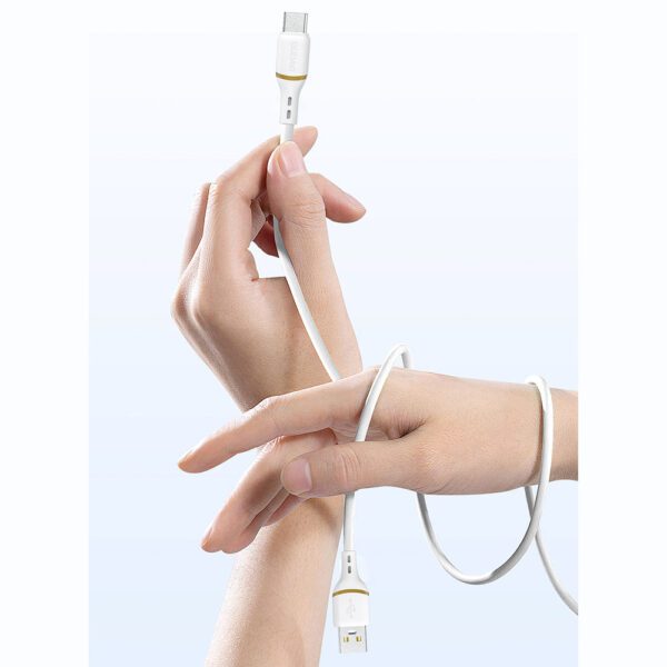 Dudao L25T USB-A - USB-C Silicone Cable 5A 1m - Whiteeng