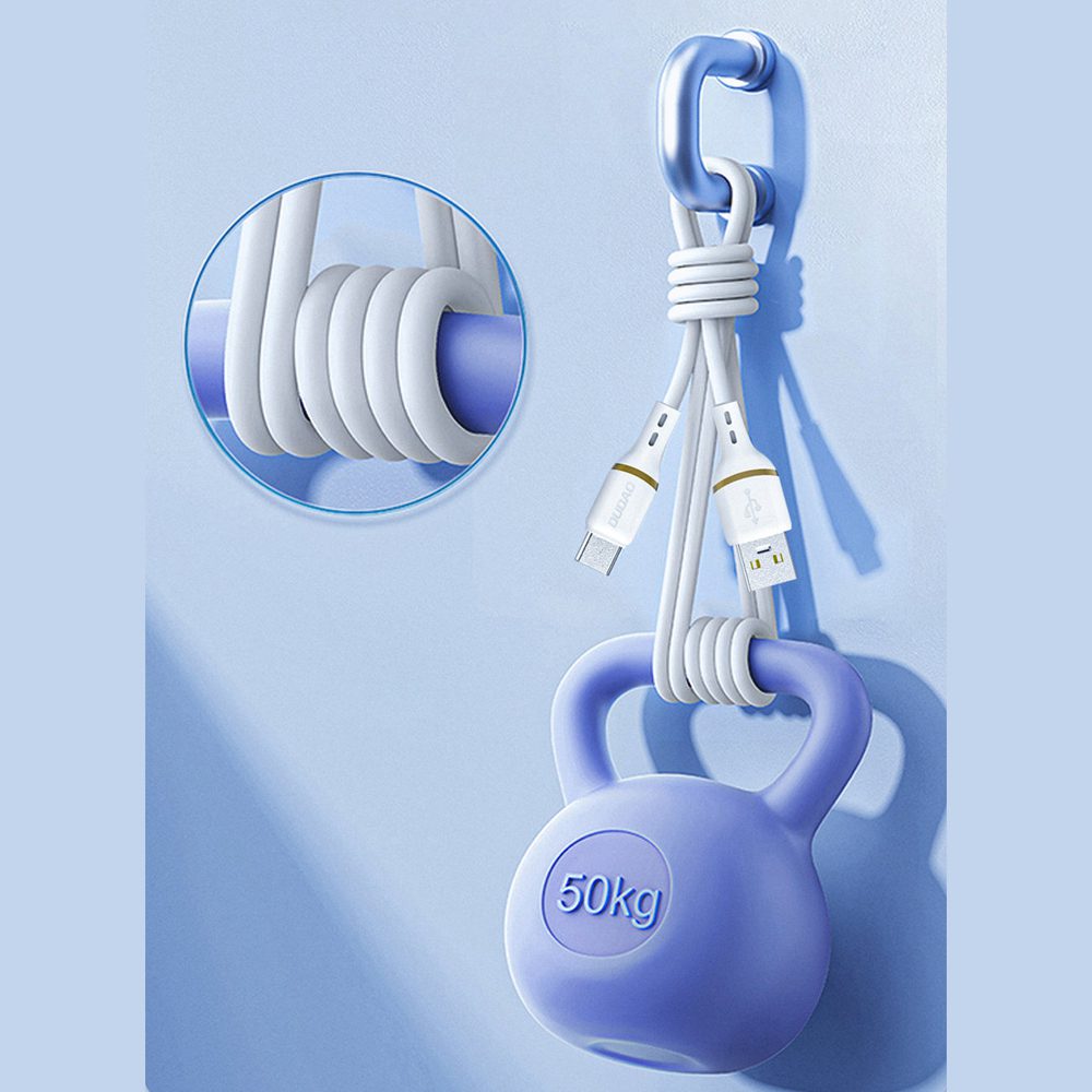 Dudao L25T USB-A - USB-C Silicone Cable 5A 1m - Whiteeng