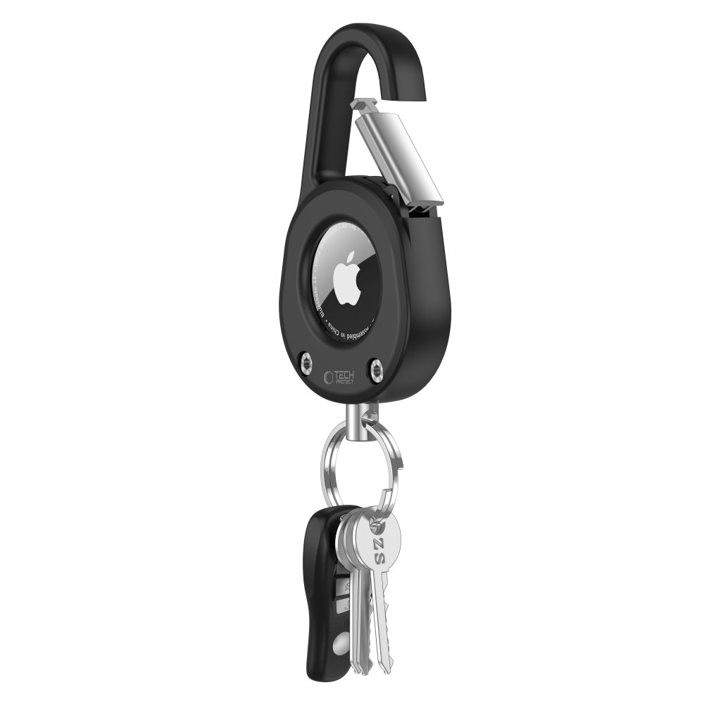 Tech-Protect Slidelock Carabiner Keychain Case for Apple AirTag 1/2 - Blackeng