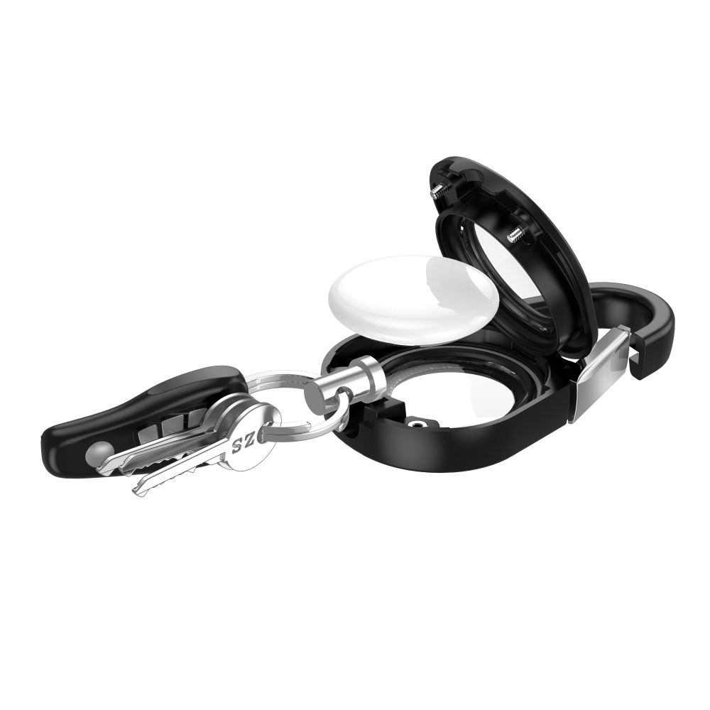 Tech-Protect Slidelock Carabiner Keychain Case for Apple AirTag 1/2 - Blackeng