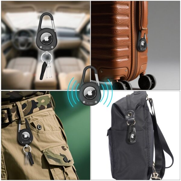 Tech-Protect Slidelock Carabiner Keychain Case for Apple AirTag 1/2 - Blackeng