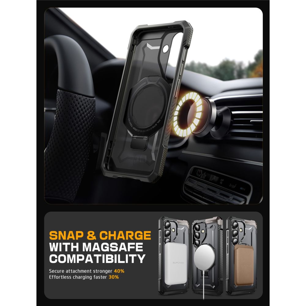 Supcase UB Grip Mag MagSafe Case for Samsung Galaxy S25 FE - Blackeng