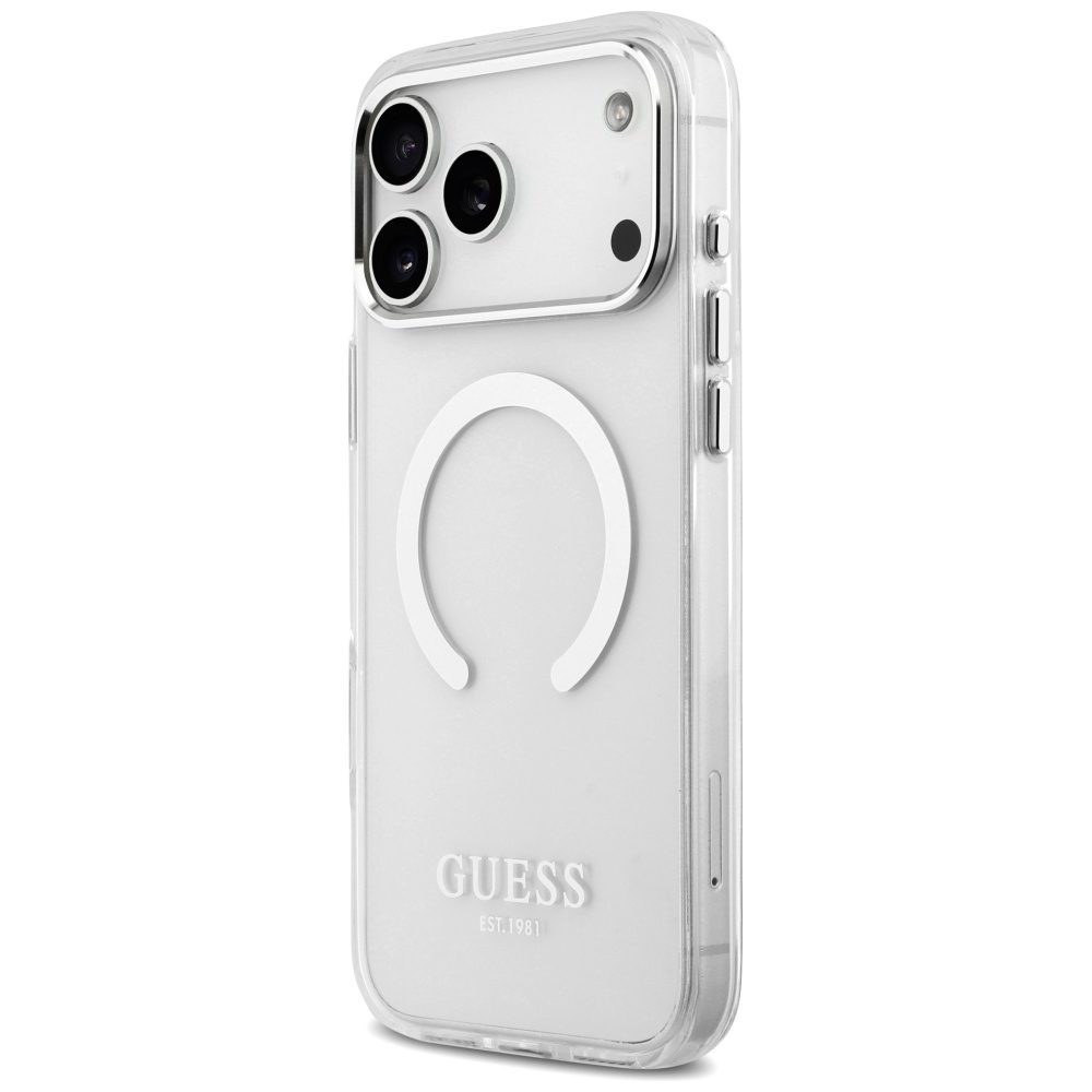 Guess Metal Outline MagSafe case for iPhone 17 Pro Max - silvereng