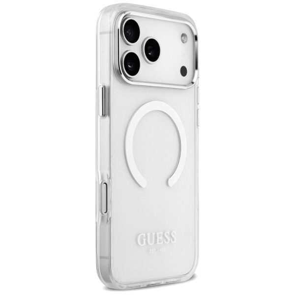 Guess Metal Outline MagSafe case for iPhone 17 Pro Max - silvereng