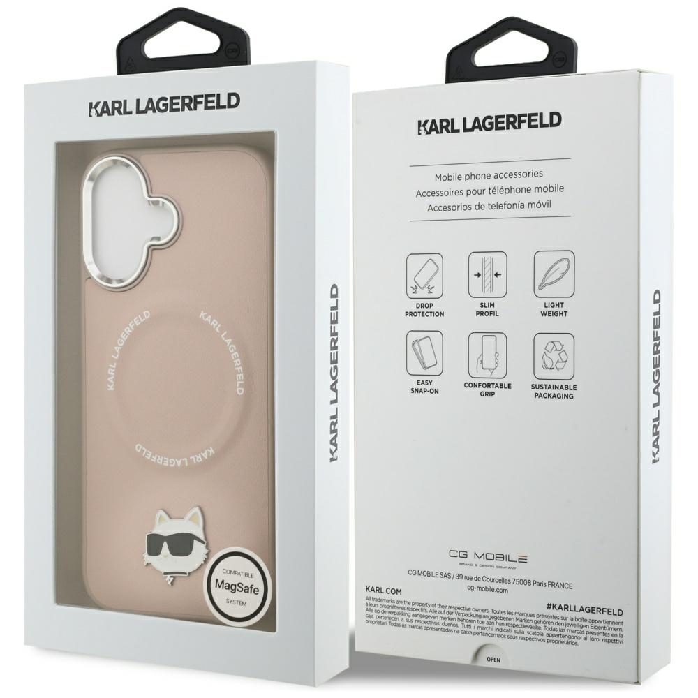 Karl Lagerfeld Choupette Pin MagSafe Case for iPhone 17 - Pinkeng