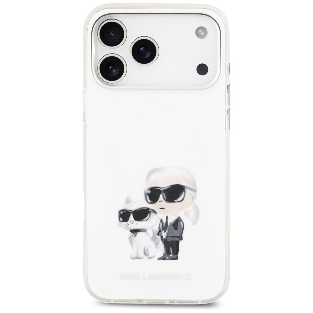 Karl Lagerfeld IML Aquarelle Karl & Choupette & Logo MagSafe Case for iPhone 17 Pro Max - Whiteeng