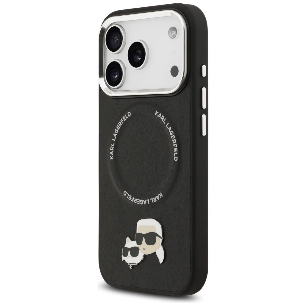 Karl Lagerfeld Karl & Choupette Pins MagSafe Case for iPhone 17 Pro Max - Blackeng