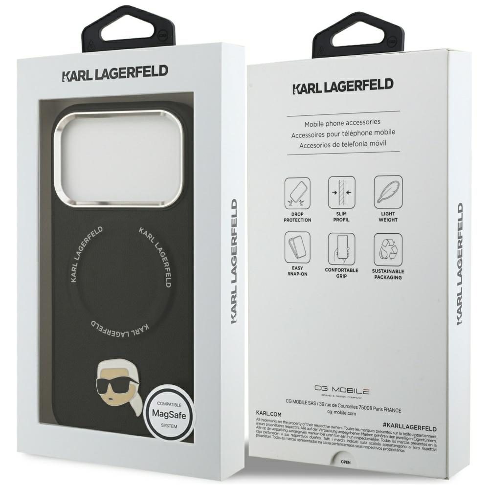 Karl Lagerfeld Karl Pin MagSafe Case for iPhone 17 Pro - Blackeng