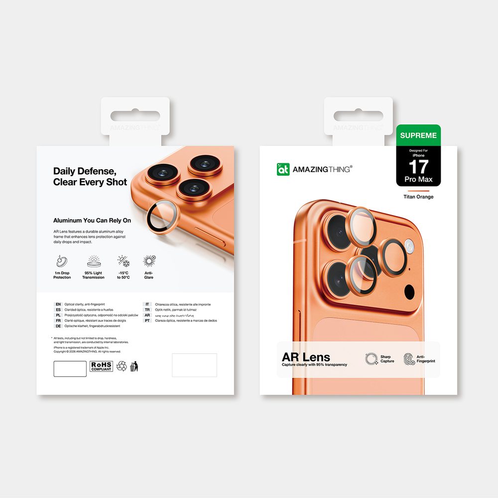 iPhone 17_AR Lens_Aluminum Lens_W1365-W1369(6.13印刷文件 AmazingThing Camera Glass Protector for iPhone 17 Pro / Pro Max - with Orange Frameeng