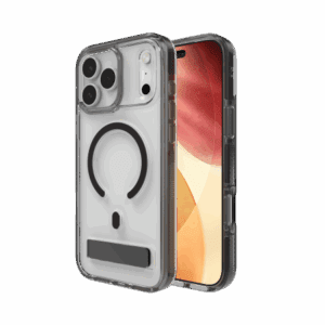 201671_1 ZAGG Santa Cruz Snap KS MagSafe Case with Stand for iPhone 17 Pro Max - Clear and Blackeng