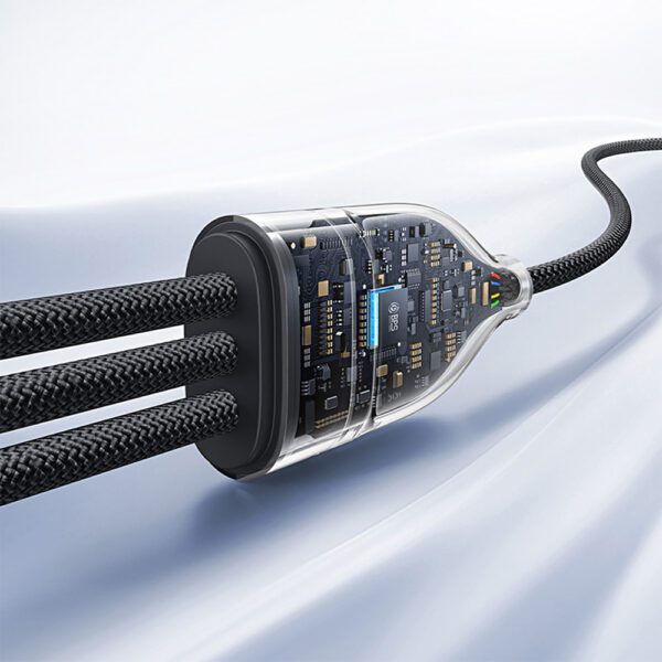 Baseus Flash Series 3 3in1 cable 100W USB-C - USB-C+USB-C+ Lightning 1.5m + 3 x 0.25 m - blackeng