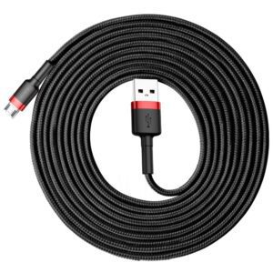 Baseus Cafule Cable durable nylon cable USB / micro USB 2A 3M black-red (CAMKLF-H91)eng
