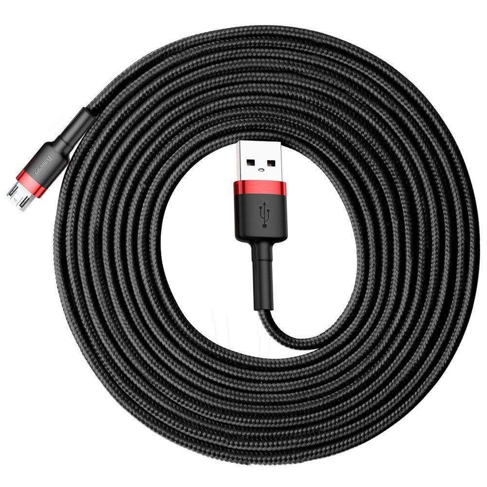 Baseus Cafule Cable durable nylon cable USB / micro USB 2A 3M black-red (CAMKLF-H91)eng