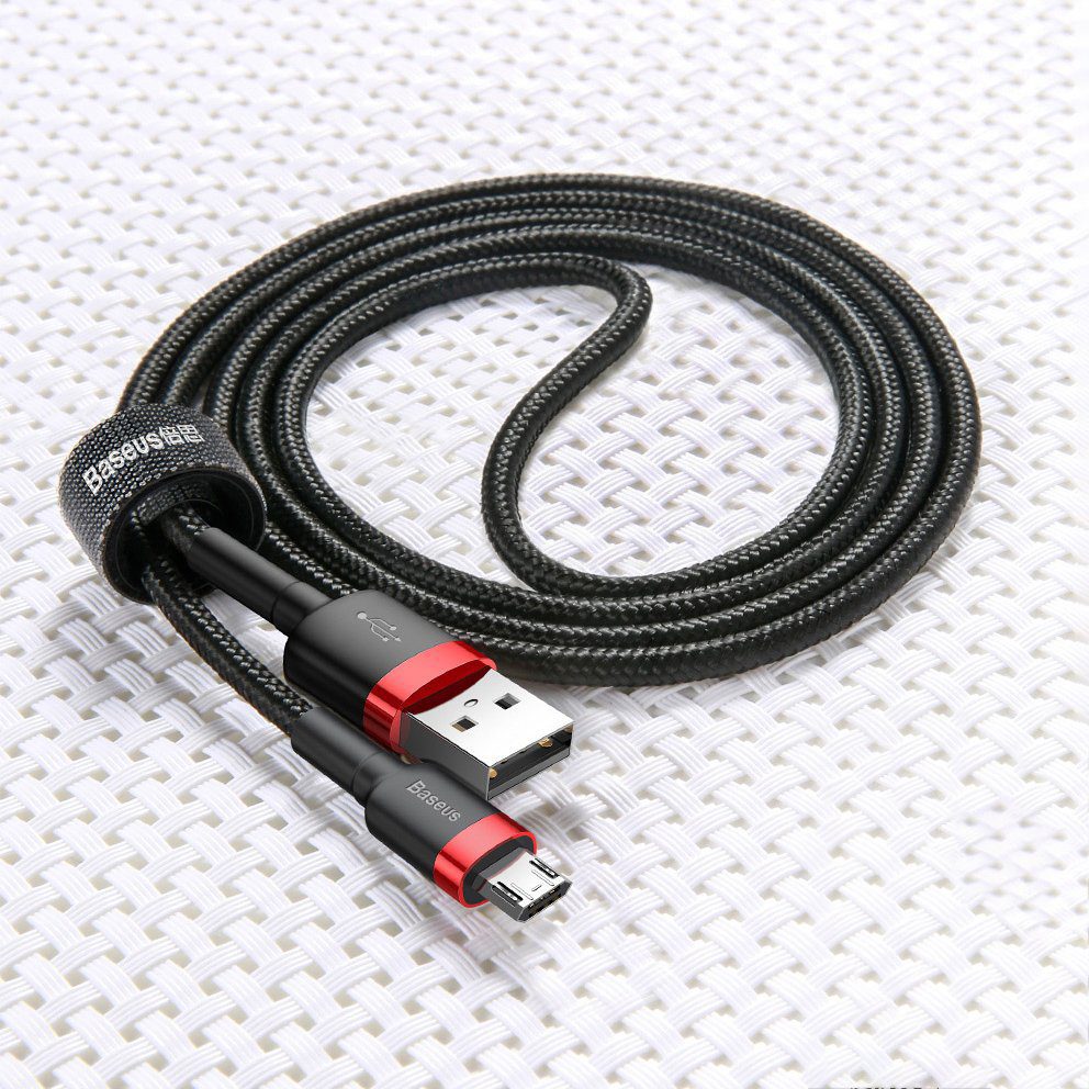 Baseus Cafule Cable durable nylon cable USB / micro USB 2A 3M black-red (CAMKLF-H91)eng