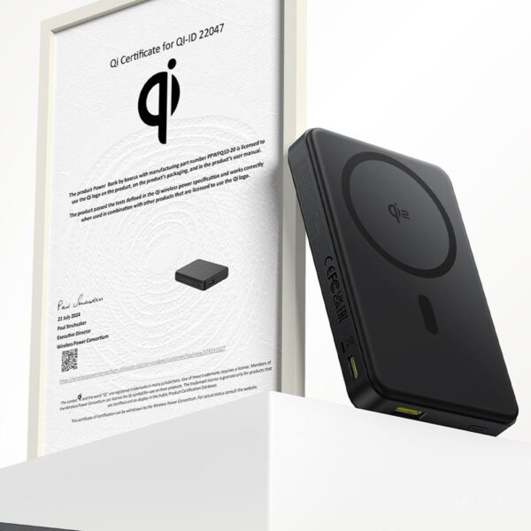 Baseus Airpow II 10000mAh Qi2 Power Bank with MagSafe 22.5W with Baseus Simple Series USB-C Cable - USB-C 20V/3A (30cm) - Blackeng