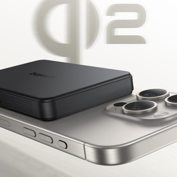 Baseus Airpow II 10000mAh Qi2 Power Bank with MagSafe 22.5W with Baseus Simple Series USB-C Cable - USB-C 20V/3A (30cm) - Blackeng