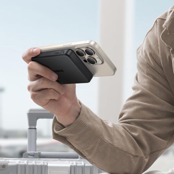 Baseus Airpow II 10000mAh Qi2 Power Bank with MagSafe 22.5W with Baseus Simple Series USB-C Cable - USB-C 20V/3A (30cm) - Blackeng