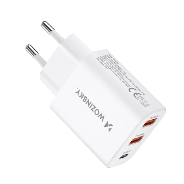 Wozinsky CWCUCW 30W USB-C / 2 x USB-A Wall Charger - Whiteeng