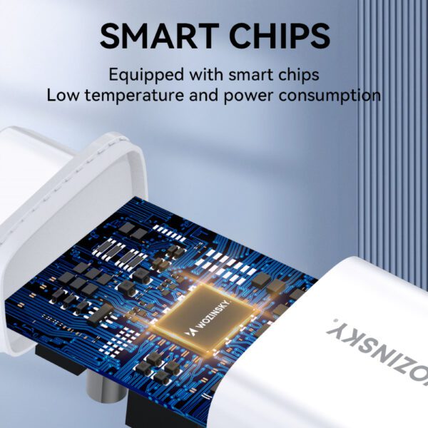 Wozinsky CWCUCW 30W USB-C / 2 x USB-A Wall Charger - Whiteeng