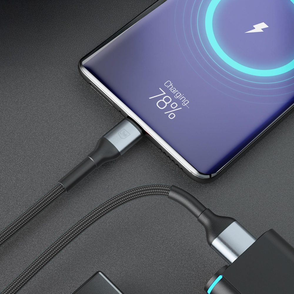 202373_4 3mk Hyper Cable 3mk Hyper Cable N-SERIES USB-A / USB-C 1m 9V/2A 18W QC 3.0 / blackeng