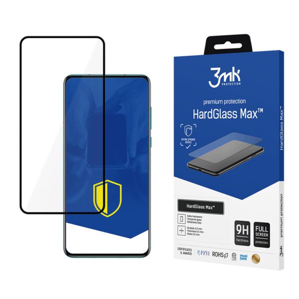 202780_1 Reinforced tempered glass 3mk HardGlass Max Black for Huawei P40 Pro / P40 Pro+eng