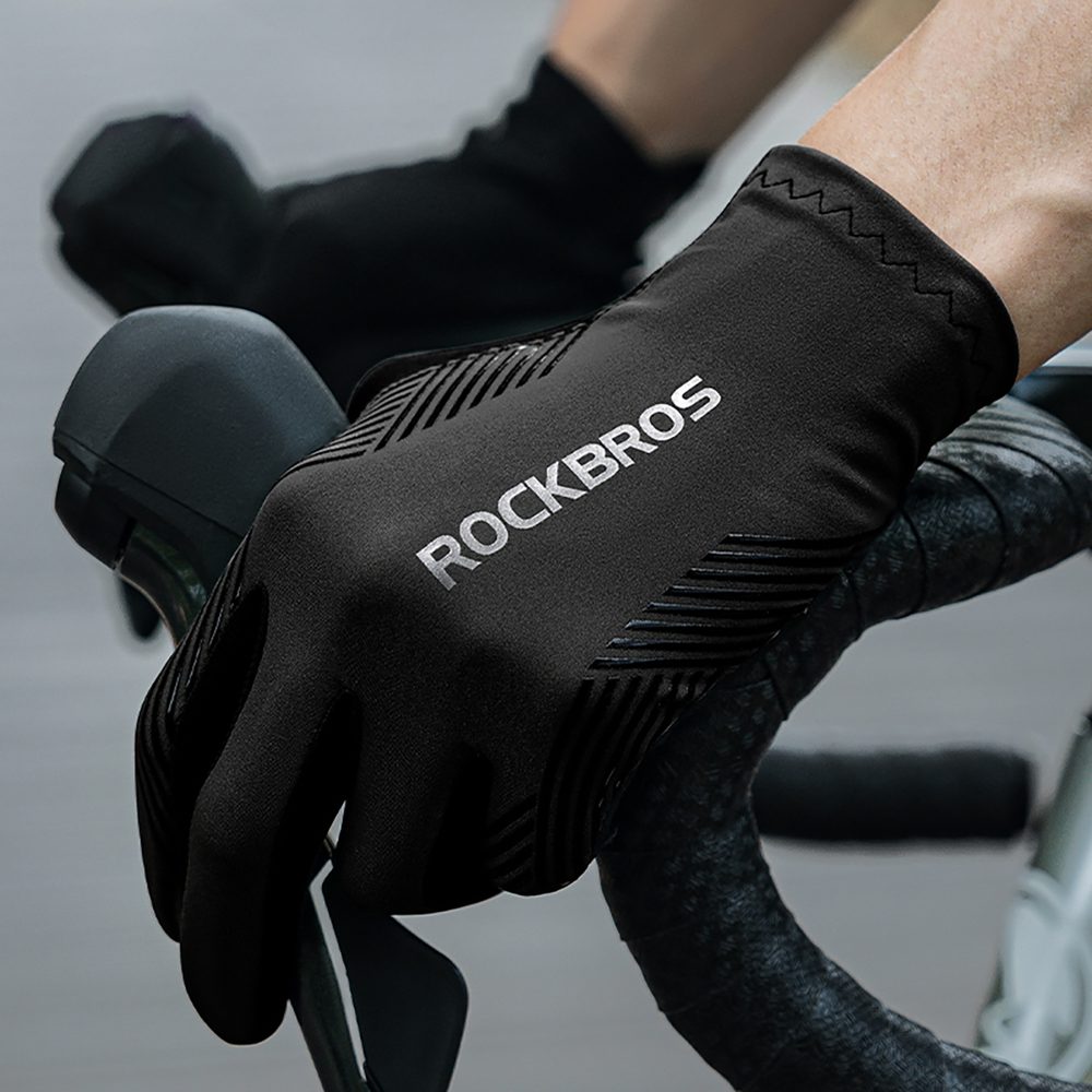 Rockbros cycling gloves spring/summer/autumn, full, size: M - blackeng