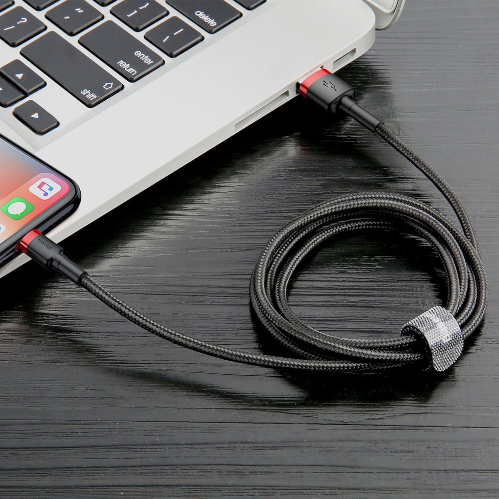 Baseus Cafule USB-A / Lightning 2.4A QC 3.0 cable 0.5 m - black and redeng