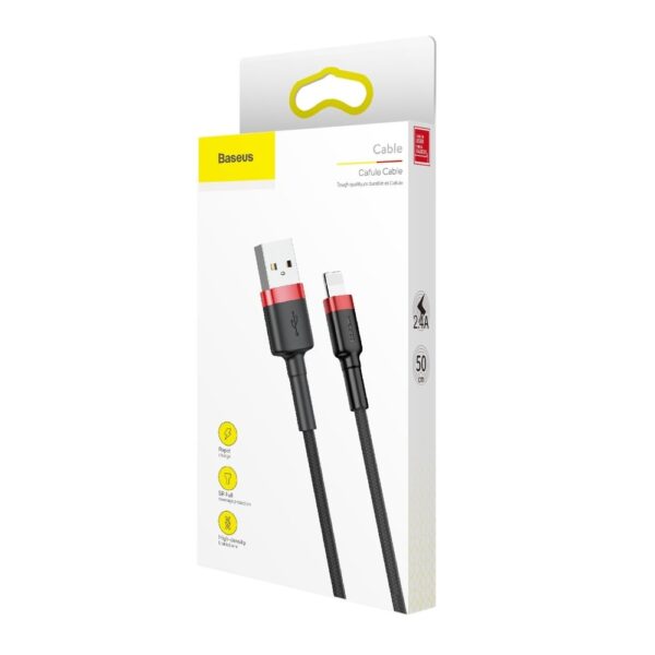 Baseus Cafule USB-A / Lightning 2.4A QC 3.0 cable 0.5 m - black and redeng