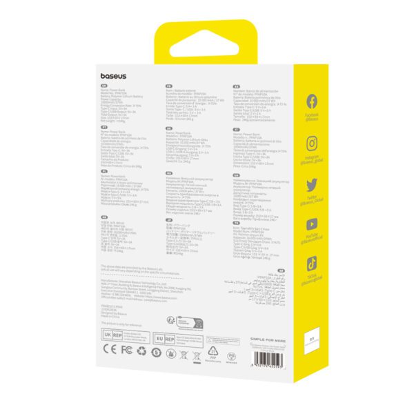 Powerbank Baseus Airpow Lite 10000mAh 15W z kablem Baseus Simple USB-C 30 cm - czarnypol