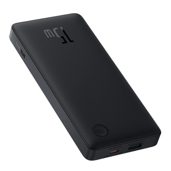 Powerbank Baseus Airpow Lite 10000mAh 15W z kablem Baseus Simple USB-C 30 cm - czarnypol