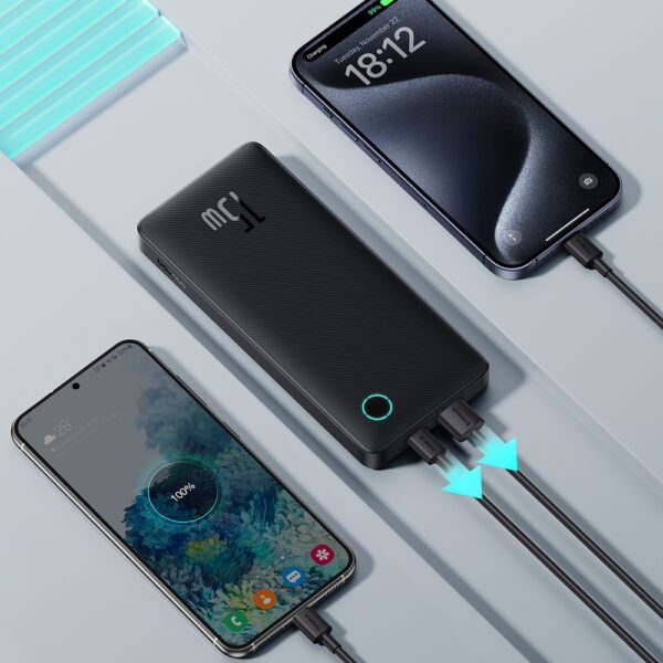 Powerbank Baseus Airpow Lite 10000mAh 15W z kablem Baseus Simple USB-C 30 cm - czarnypol