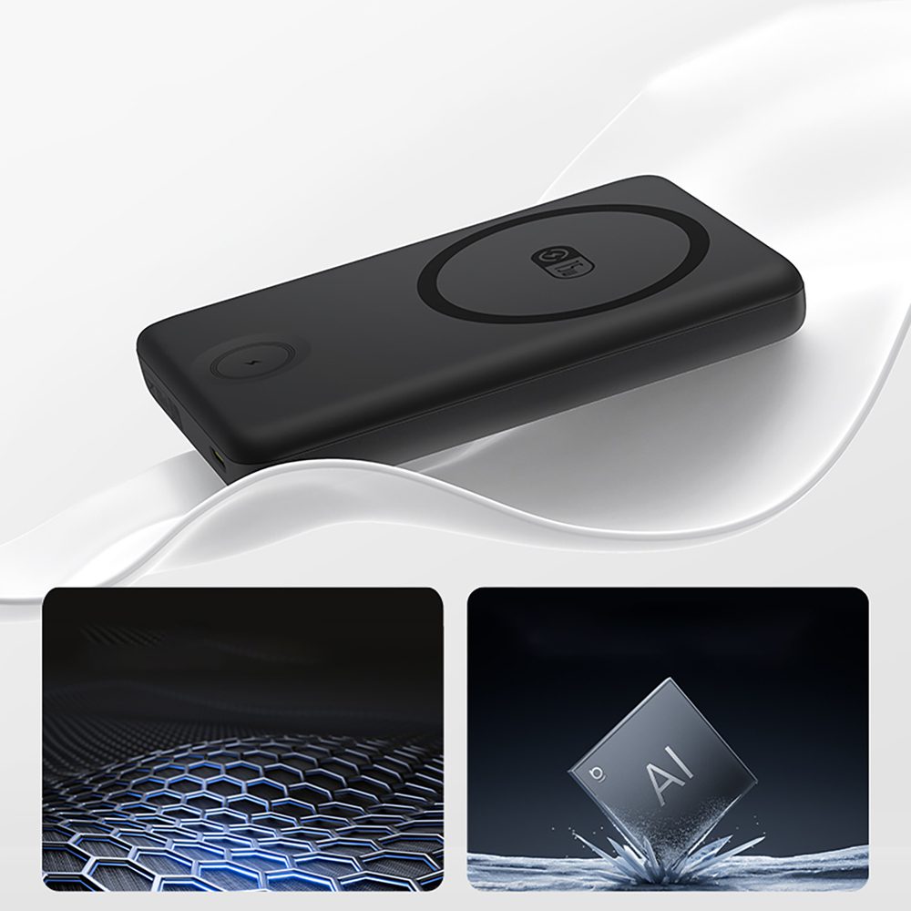 Powerbank Baseus EnerFill FT11 10000mAh 27W kompatybilny z MagSafe, do Apple Watch i smartfonów z kablem USB-C 20V/3A 30 cm - czarnypol