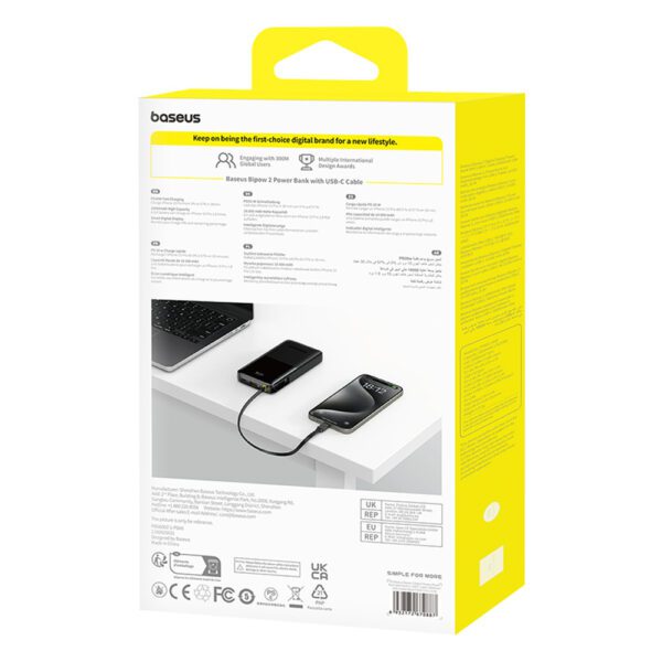 203123_8 Powerbank Baseus Bipow 2 10000mah 20W z cyfrowym wyświetlaczem z wbudowanym kablem USB-C - czarnypol