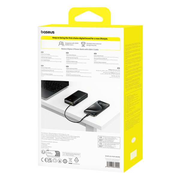 203124_7 Powerbank Baseus Bipow 2 20000mah 20W z cyfrowym wyświetlaczem z wbudowanym kablem USB-C - czarnypol