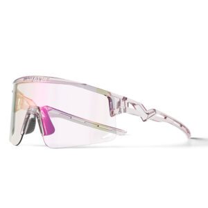 Rockbros Cycling Glasses Photochromic, with UV Protection and Corrective Insert, Clear - Purpleeng