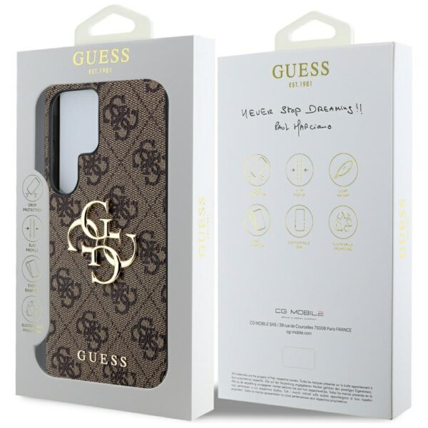203131_8 Guess Big 4G Logo Classic Logo Case for Samsung Galaxy S25 Ultra Browneng