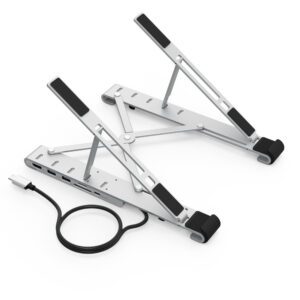 Choetech stand multifunctional station for laptop PD / USB-C HDMI (4K / 30Hz) / 2xUSB-A / 1xUSB-C / 1xSD / 1xTF black (HUB-M43)eng