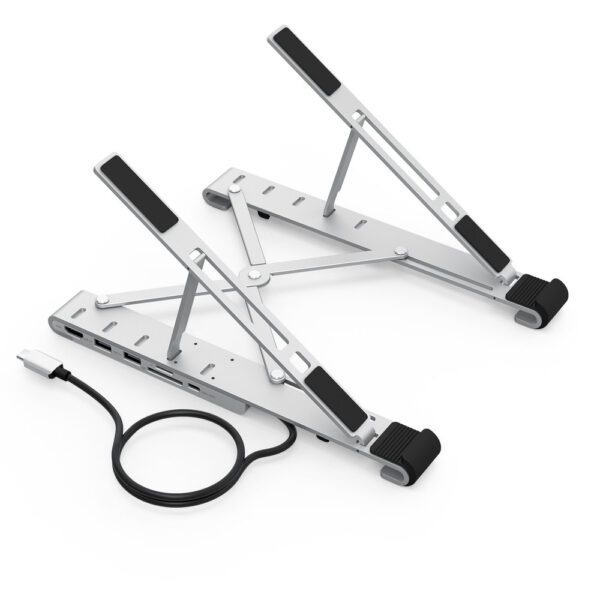 203132_1 Choetech stand multifunctional station for laptop PD / USB-C HDMI (4K / 30Hz) / 2xUSB-A / 1xUSB-C / 1xSD / 1xTF black (HUB-M43)eng