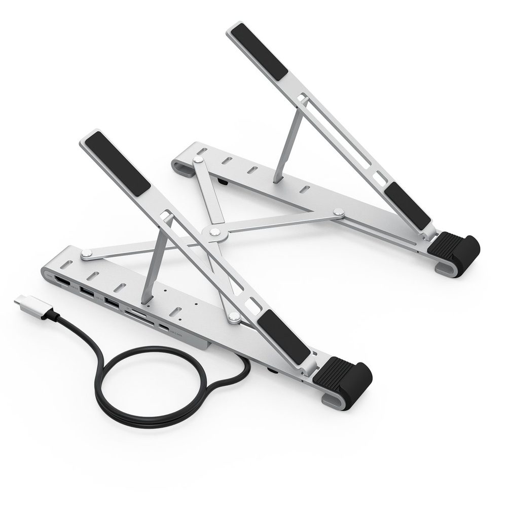 203132_1 Choetech stand multifunctional station for laptop PD / USB-C HDMI (4K / 30Hz) / 2xUSB-A / 1xUSB-C / 1xSD / 1xTF black (HUB-M43)eng