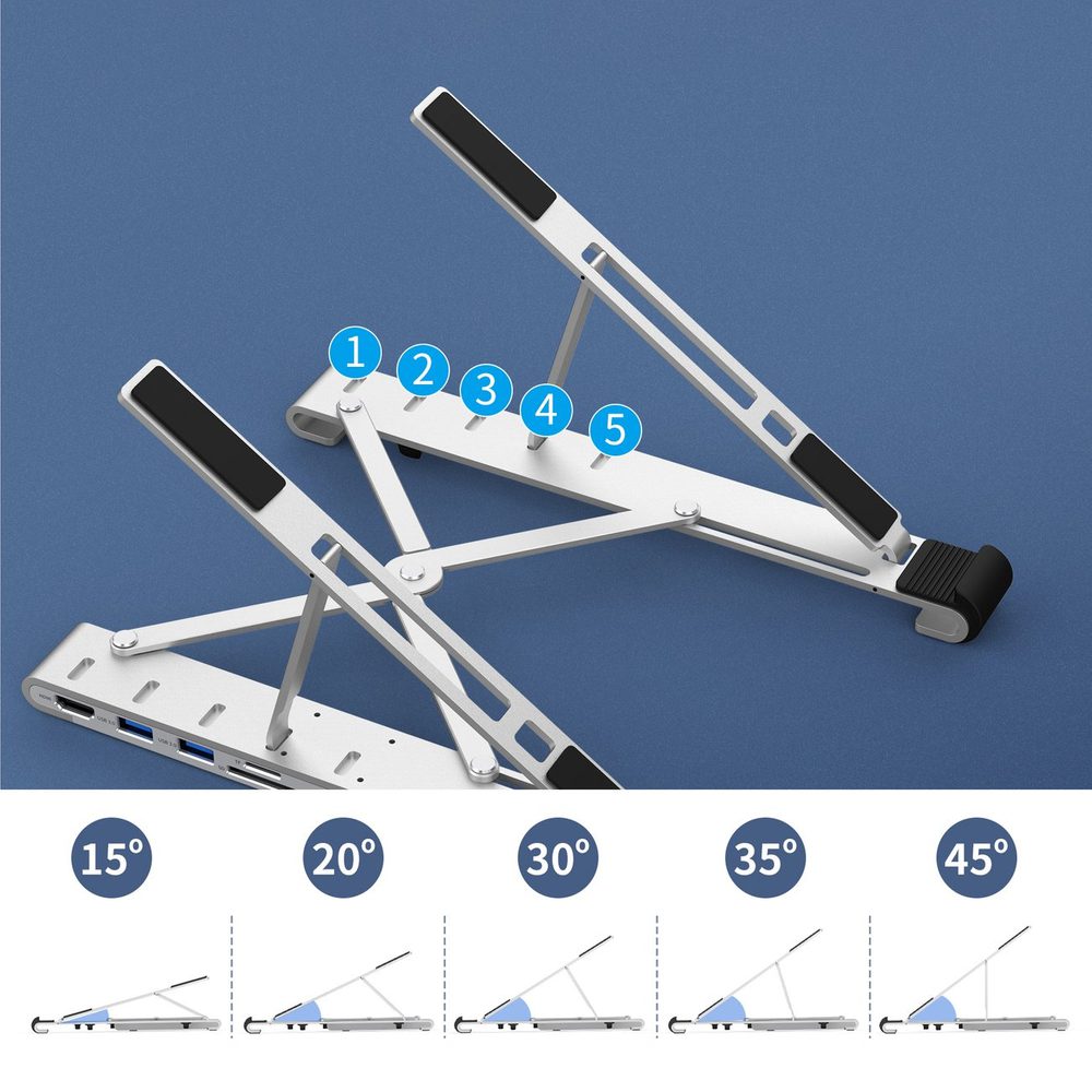 203132_10 Choetech stand multifunctional station for laptop PD / USB-C HDMI (4K / 30Hz) / 2xUSB-A / 1xUSB-C / 1xSD / 1xTF black (HUB-M43)eng