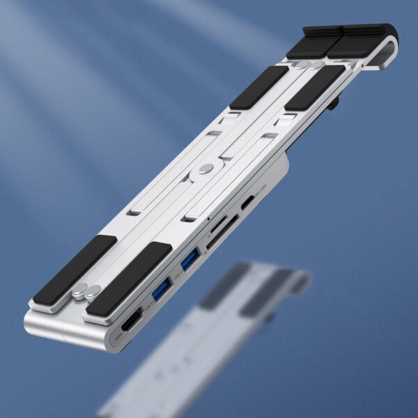 203132_3 Choetech stand multifunctional station for laptop PD / USB-C HDMI (4K / 30Hz) / 2xUSB-A / 1xUSB-C / 1xSD / 1xTF black (HUB-M43)eng