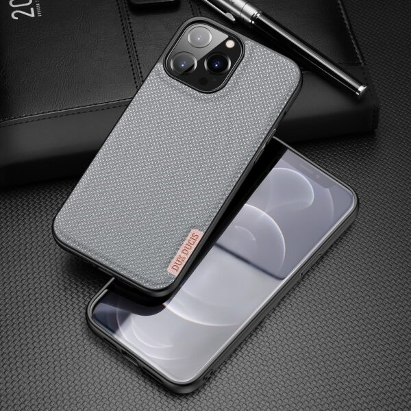 Dux Ducis Fino case covered with nylon material for iPhone 13 Pro Max grayeng