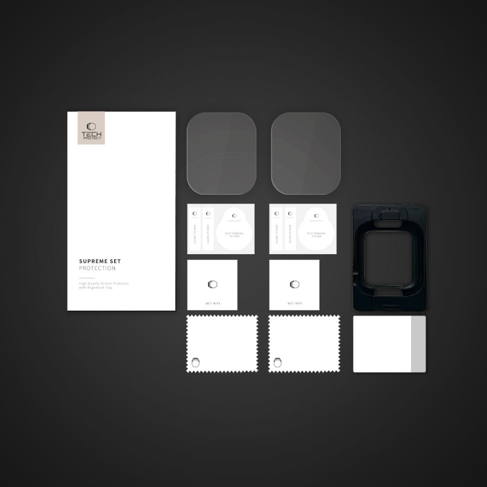 Tech-Protect Supreme Hydrogel Film Set 2-pack for Apple Watch 10 42 mm - transparenteng