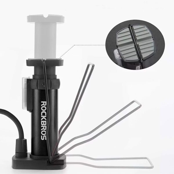 Rockbros 42610002001 floor bicycle pump with pressure gauge - blackeng