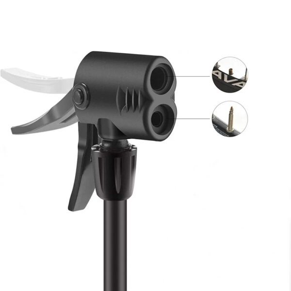 Rockbros 42610002001 floor bicycle pump with pressure gauge - blackeng